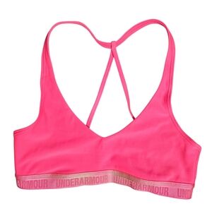 Women's Under Armour Medium Crossback Low Hot Pink Sports Bra